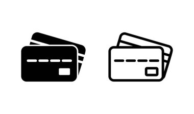 Kredi kartı simgesi logosu tasarımı. Kredi kartı ödeme imzası ve sembolü