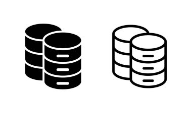 Veritabanı simgesi logo tasarımı. veritabanı işareti ve sembolü