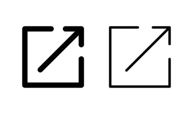 Dış bağlantı simgesi logo tasarımı. bağlantı işareti ve sembol. hiper bağlantı sembolü