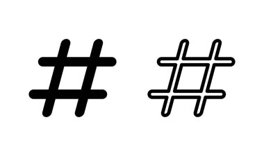 Etiket simgesi logo tasarımı. hashtag işareti ve sembol