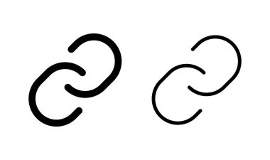 Bağlantı simgesi logosu tasarımı. Hiper bağlantı zinciri işareti ve sembolü