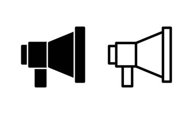 Megafon simgesi logosu tasarımı. Hoparlör işareti ve sembol