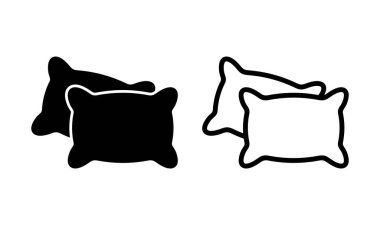Yastık simgesi logosu tasarımı. Yastık işareti ve sembol. Rahat yumuşacık yastık.