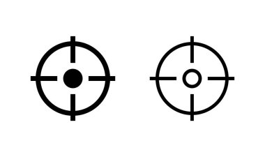 Hedef simge logosu tasarımı. hedef simge vektörü. hedef pazarlama işareti ve sembol