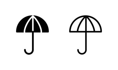 Şemsiye simgesi logosu tasarımı. şemsiye işareti ve sembol