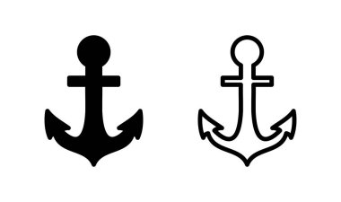 Çapa simgesi logo tasarımı. Çapa işareti ve sembol. Çapa deniz simgesi.