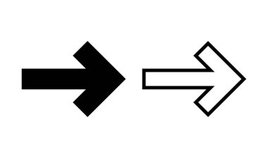 Ok simgesi logosu tasarımı. Web tasarımı için ok işareti ve sembol.