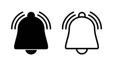 Bell simgesi logosu tasarımı. Web sitesi tasarımı için uyarı işareti ve sembol