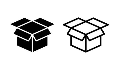 Kutu simgesi logosu tasarımı. kutu işareti ve sembol, paket, paket