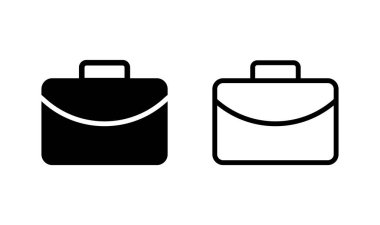 Evrak çantası simgesi logosu tasarımı. Bavul işareti ve sembol. bagaj sembolü.
