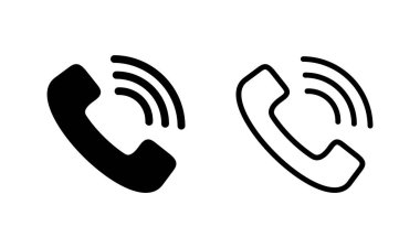 Simge logosu tasarımını ara. Telefon işareti ve sembol. Telefon ikonu. Bizimle irtibata geç 