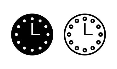 Saat simgesi logosu tasarımı. Zaman işareti ve sembol. saat simgesi