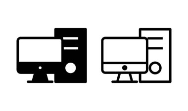 Bilgisayar simgesi logosu tasarımı. bilgisayar izleme işareti ve simgesi