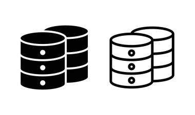 Veritabanı simgesi logo tasarımı. veritabanı işareti ve sembolü