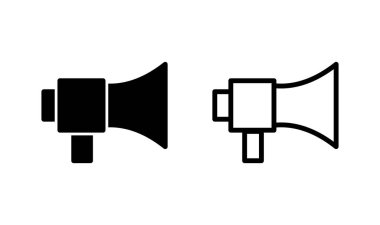 Megafon simgesi logosu tasarımı. Hoparlör işareti ve sembol