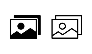 Resim simgesi logosu tasarımı. Fotoğraf galerisi işareti ve sembol. resim simgesi