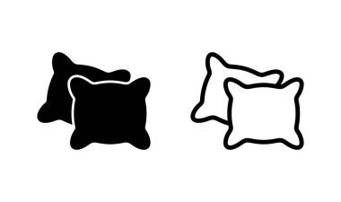 Yastık simgesi logosu tasarımı. Yastık işareti ve sembol. Rahat yumuşacık yastık.
