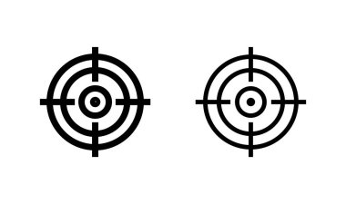 Hedef simge logosu tasarımı. hedef simge vektörü. hedef pazarlama işareti ve sembol