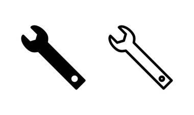 Anahtar simgesi logosu tasarımı. Tamir ikonu. araç işareti ve sembol