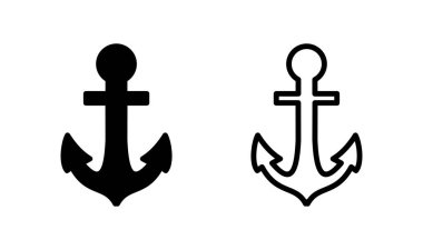 Çapa simgesi logo tasarımı. Çapa işareti ve sembol. Çapa deniz simgesi.