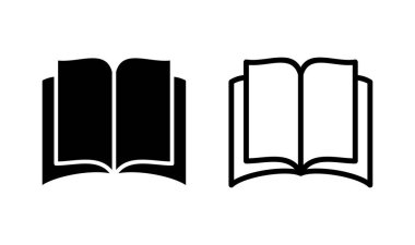 Kitap simgesi logosu tasarımı. Açık kitap işareti ve sembol. Kitap simgesi