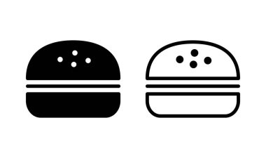 Burger ikon logo tasarımı. Hamburger ve sembol. hamburger