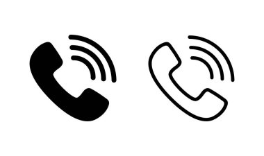 Simge logosu tasarımını ara. Telefon işareti ve sembol. Telefon ikonu. Bizimle irtibata geç 