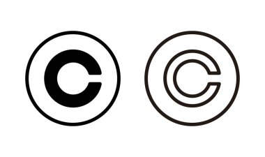 Telif hakkı simgesi logosu tasarımı. telif hakkı işareti ve sembol