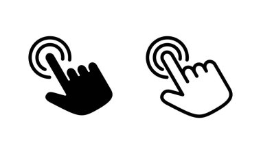 El tıklama simgesi logosu tasarımı. İşaret ve sembol. el imleç simgesi