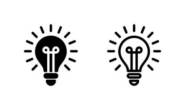 Lamba simgesi logosu tasarımı. Ampul işareti ve sembol. fikir sembolü.