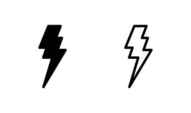 Şimşek simgesi logosu tasarımı. Elektrik işareti ve sembol. Güç simgesi. enerji işareti