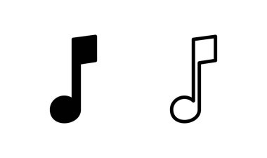 Müzik simgesi logosu tasarımı. nota işareti ve sembol