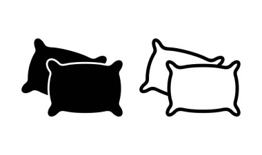 Yastık simgesi logosu tasarımı. Yastık işareti ve sembol. Rahat yumuşacık yastık.