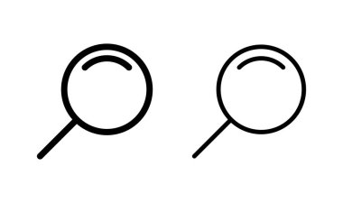 Arama simgesi logosu tasarımı. Büyüteç işareti ve sembolü ara