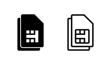 Sim kart simgesi logo tasarımı. çift sim kart işareti ve sembol