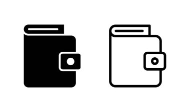 Cüzdan simgesi logosu tasarımı. cüzdan işareti ve sembol