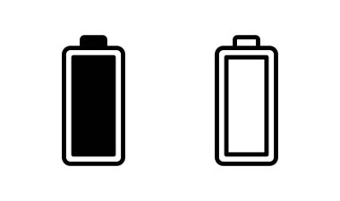 Batarya simgesi logosu tasarımı. Şarj işareti. pil şarj seviyesi