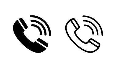 Simge logosu tasarımını ara. Telefon işareti ve sembol. Telefon ikonu. Bizimle irtibata geç 