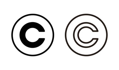 Telif hakkı simgesi logosu tasarımı. telif hakkı işareti ve sembol