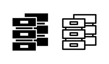 Veritabanı simgesi logo tasarımı. veritabanı işareti ve sembolü