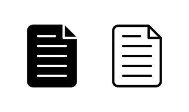 Belge simgesi logo tasarımı. Kağıt ve sembol. Dosya Simgesi