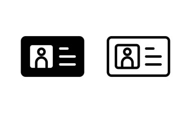 Lisans simgesi logo tasarımı. Kimlik kartı simgesi. Sürücü ehliyeti, personel kimlik kartı 