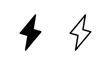 Şimşek simgesi logosu tasarımı. Elektrik işareti ve sembol. Güç simgesi. enerji işareti