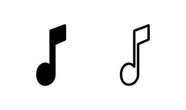 Müzik simgesi logosu tasarımı. nota işareti ve sembol