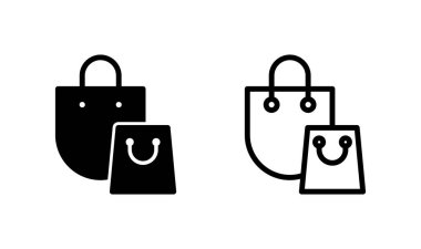 Alışveriş çantası simgesi logosu tasarımı. Alışveriş işareti ve sembol