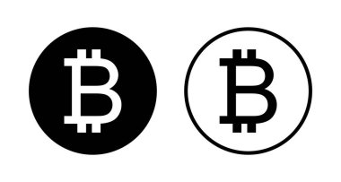 Bitcoin simge logosu tasarımı. Bitcoin işareti ve sembol. ödeme sembolü. şifreleme para birimi logosu