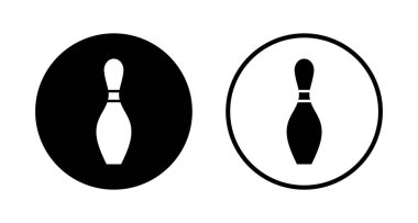 Bowling ikonu logosu tasarımı. Bowling topu, iğne işareti ve sembol.