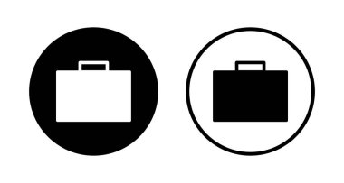 Evrak çantası simgesi logosu tasarımı. Bavul işareti ve sembol. bagaj sembolü.