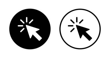 Simge logo tasarımına tıklayın. İşaretli ok işareti ve sembol. imleç simgesi