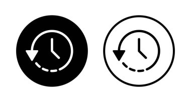 Tarih simgesi logosu tasarımı. Son olay geçmişi işareti ve simgesi